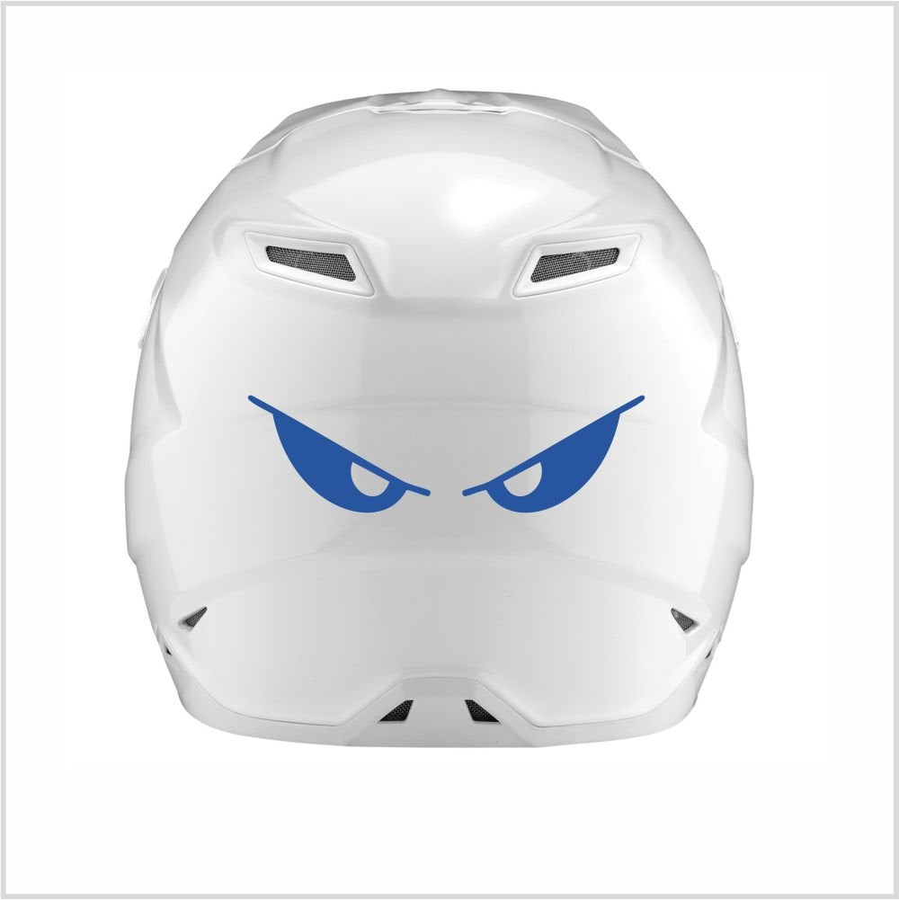 Everything Graphix Evil Eyes No Fear Motorcycle Biker Helmet Reflective Decal Sticker M2 5 1/2' X 1 1/2' (Reflective Blue)