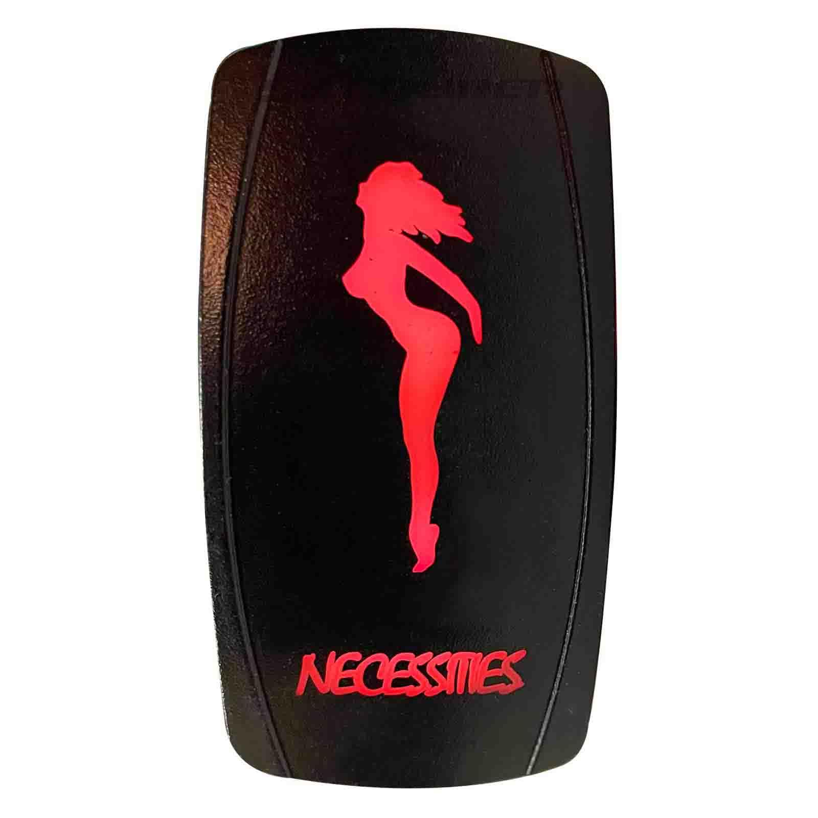 50 Caliber Racing Rocker Switch On/Off Led Backlit -Necessities- Utv, Auto, Boat 20A 12V (Red)