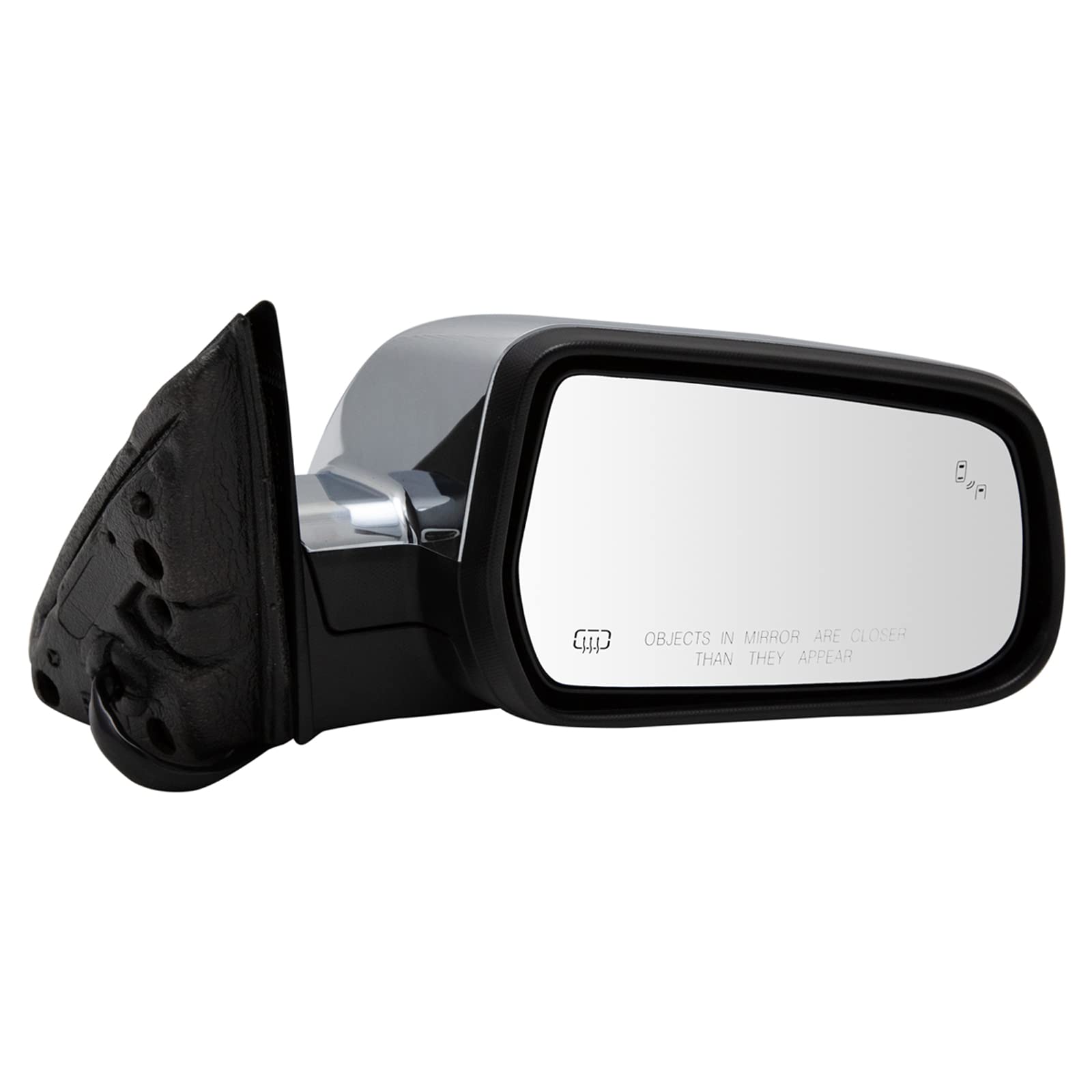 Trq Right Mirror With Heat With Memory With Chrome Cover Passenger Side Compatible With 2016-2017 Chevrolet Equinox Gmc Terrain