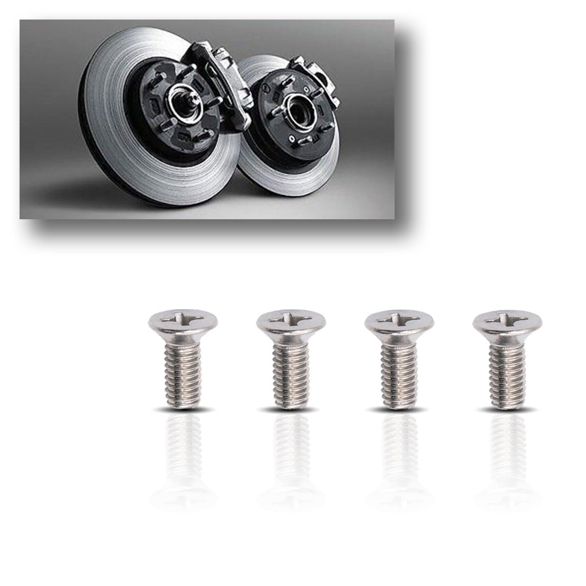 JOYCOURT 4-Pack Screw For Rotor Brake Disc Retaining, Retaining Hardware Bolts Screw Kit, Compatible With Honda, Acura, Hyundai 