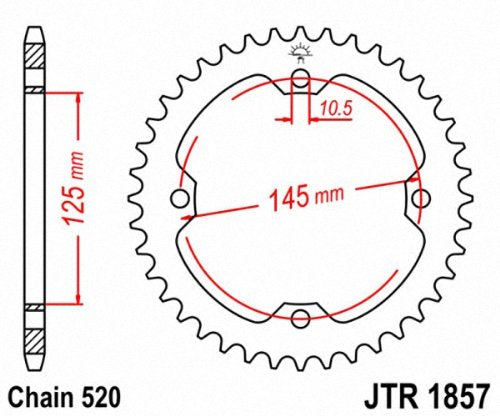 Jt Sprockets Jtr1857.38 38T Steel Rear Sprocket Natural, 38 Tooth