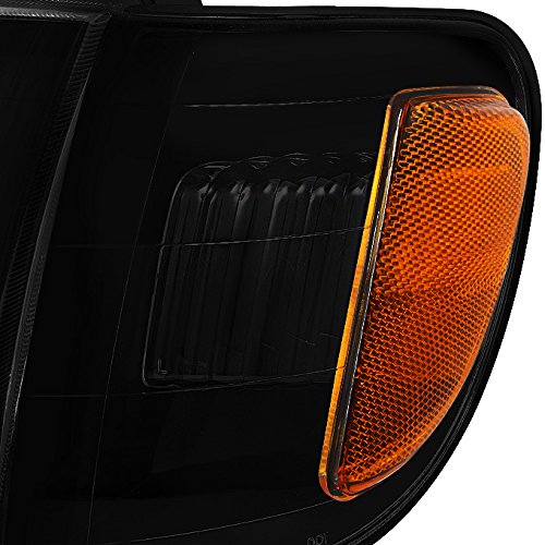 Akkon - For [Black Smoke] 2000-2004 Toyota Tundra Regular | Access Cab Headlights W/Corner Light Lh + Rh Pair