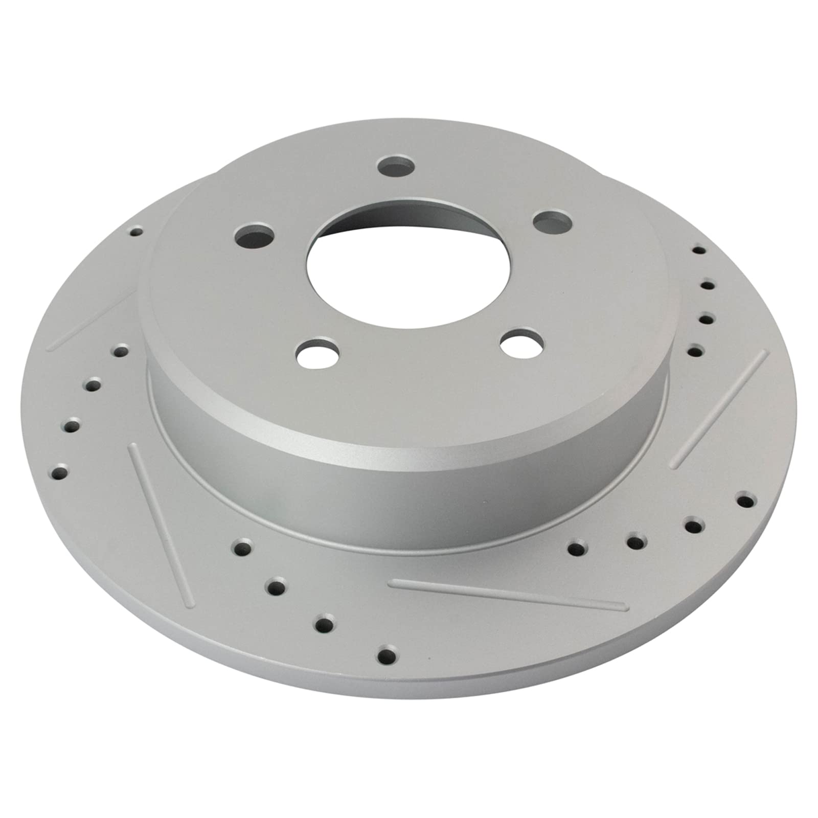 Trq Brake Rotors Set Performance Premium G-Coated Slotted X Drilled Compatible With 97-07 Chrysler Town & Country 00 Voyager 00-