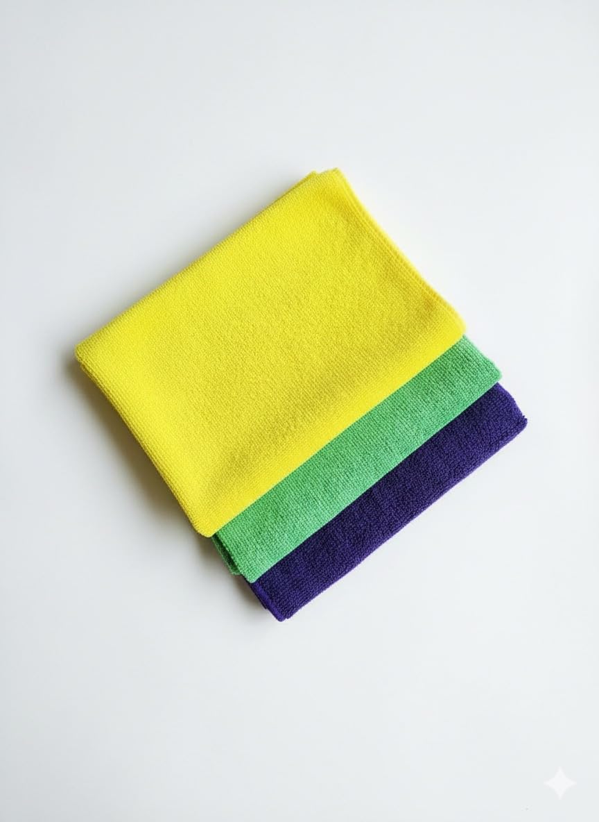 Microfiber Cloth (Pack of 3) 40x40 cms  350 GSM Thick Lint & StreakFree Multipurpose Cloth  Automotive Microfibre Towel for C