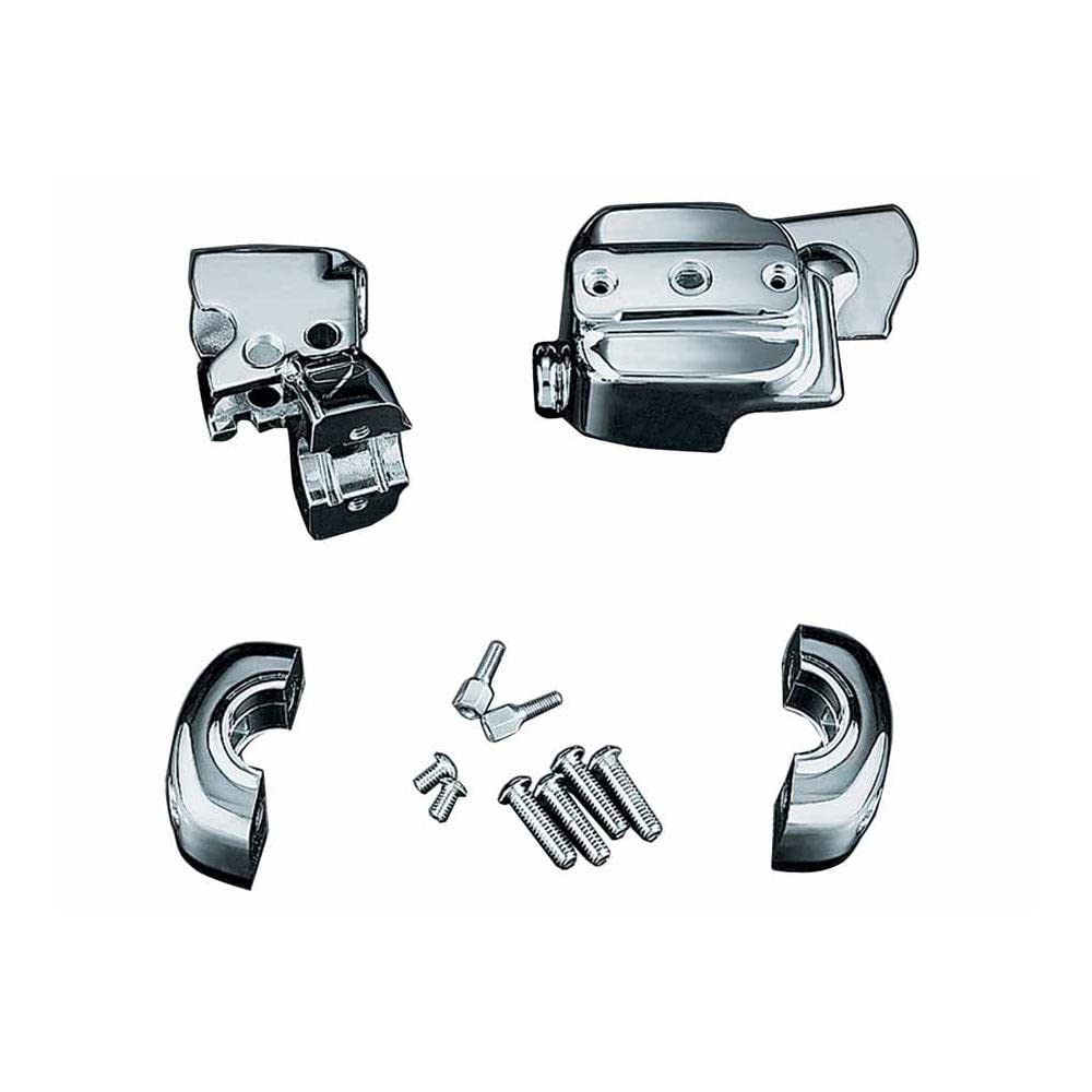Kuryakyn 9126 Motorcycle Handlebar Accessory: Complete Chrome Replacement Brake And Clutch Control Dress-Up Kit For 1996-2017 Ha