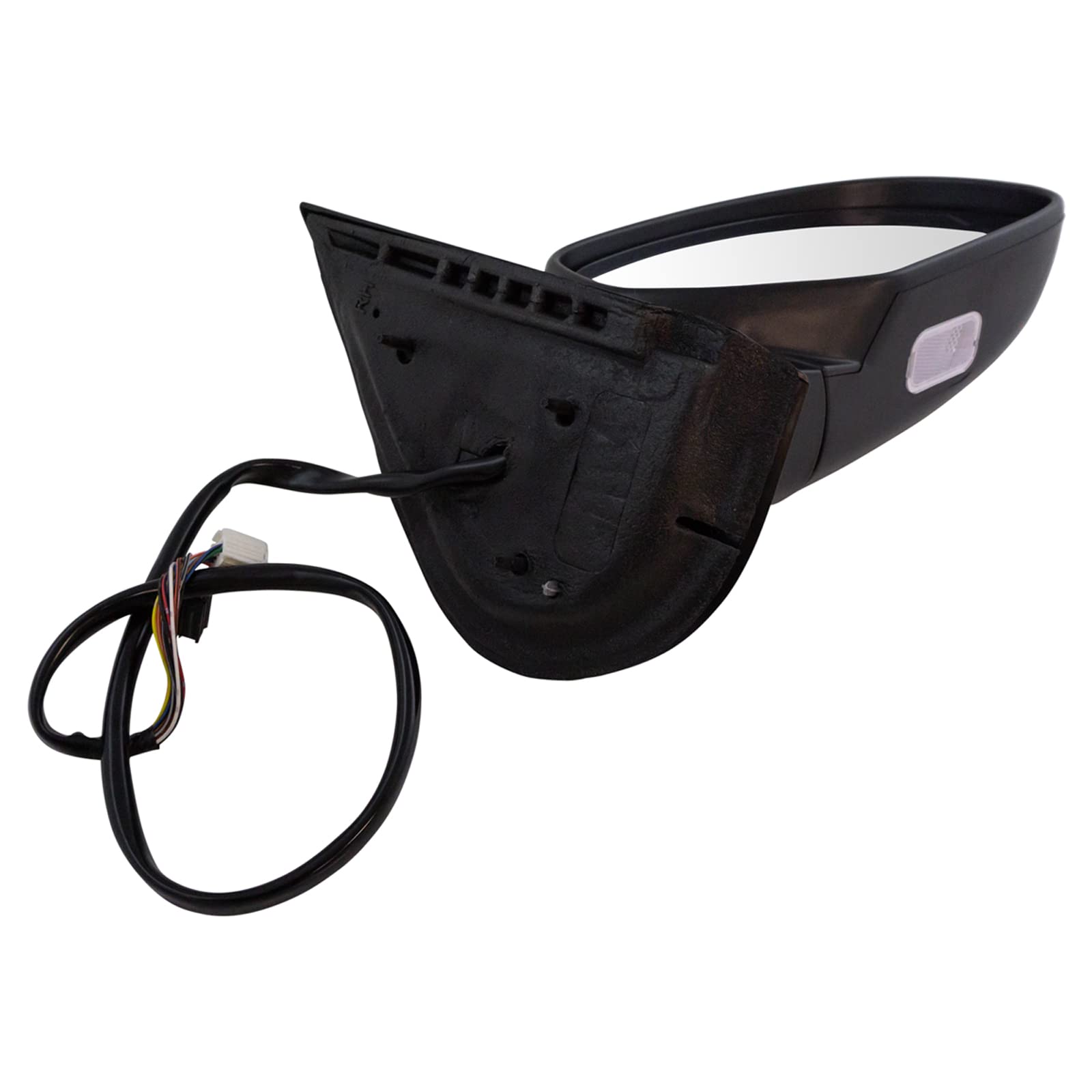 Trq Right Mirror With Heat Power Folding With Blind Spot Indicator With Chrome Cover Passenger Side Compatible With 09-14 Cadill