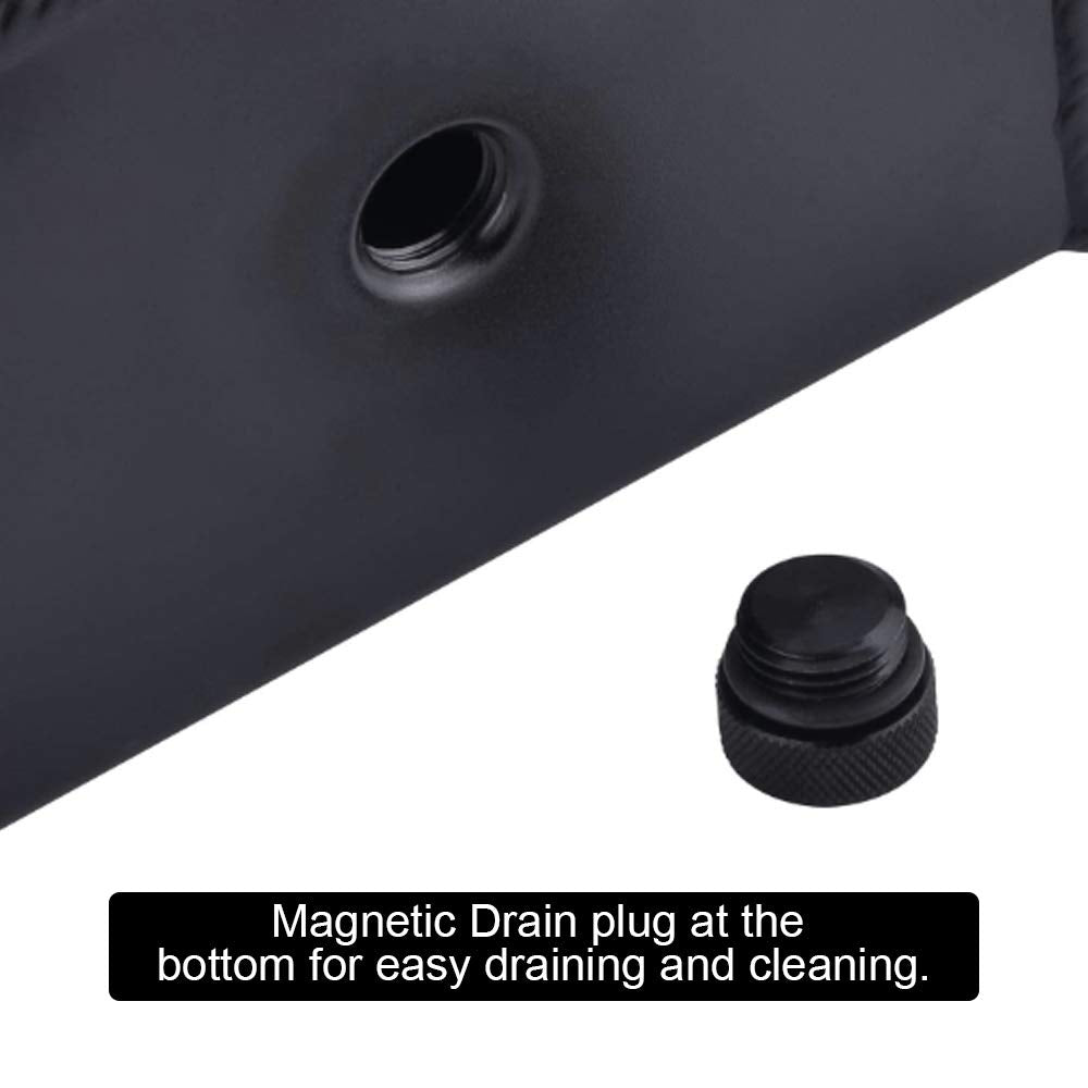 Rastp Universal 1L Coolant Overflow Tank, Aluminum Coolant Radiator Tank,Reservoir Expansion,Black