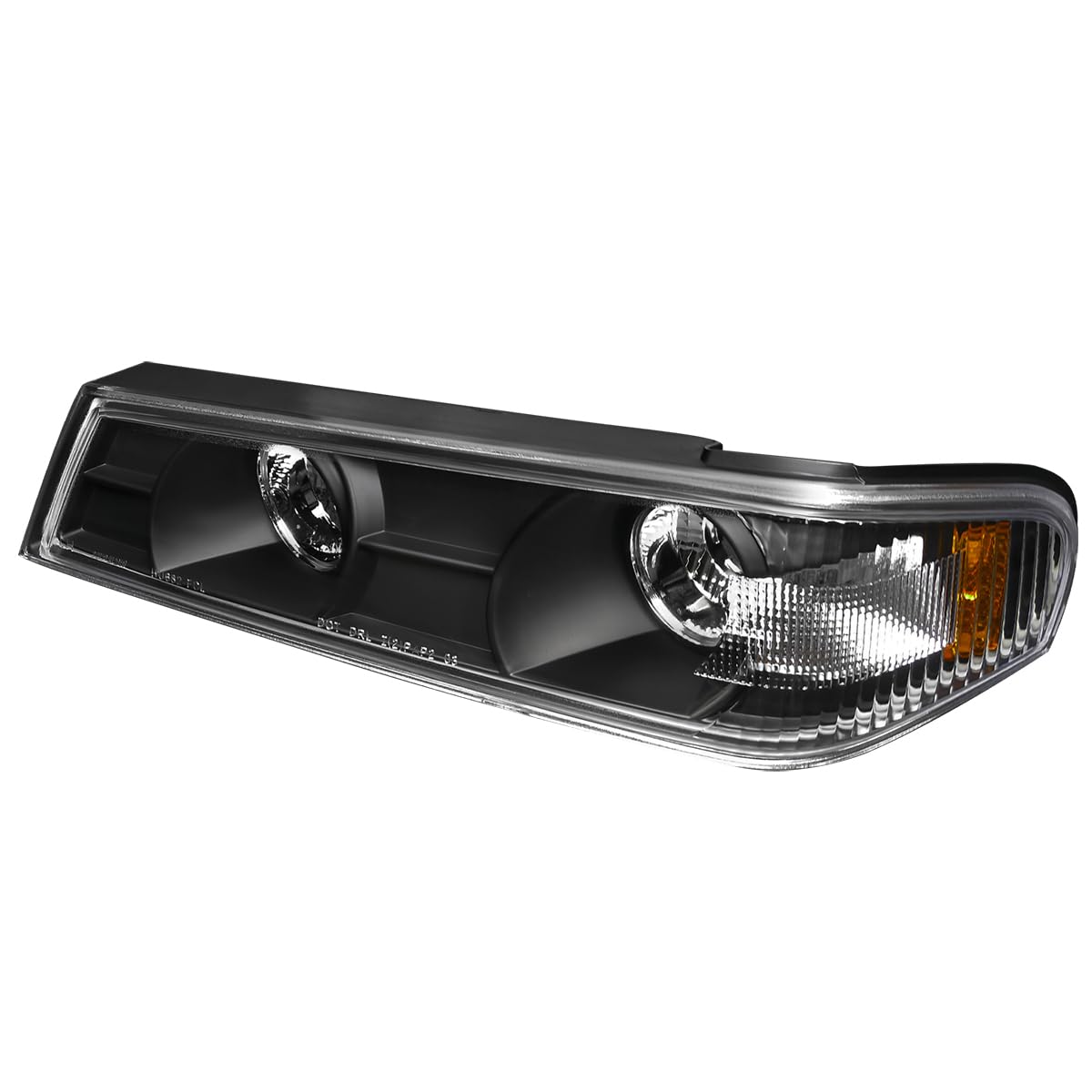 Spec-D Tuning Black Housing Clear Lens Bumper Corner Lights Compatible With 2004-2012 Chevy Colorado Gmc Canyon L+R Pair Assembl