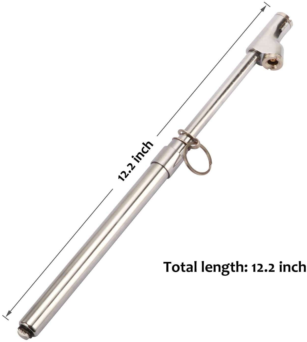 Measureman Heavy Duty Dual Head Truck Tire Gauge 2PC, Solid Brass Body, Aluminum Slide, with Hook, Range 10-150psi