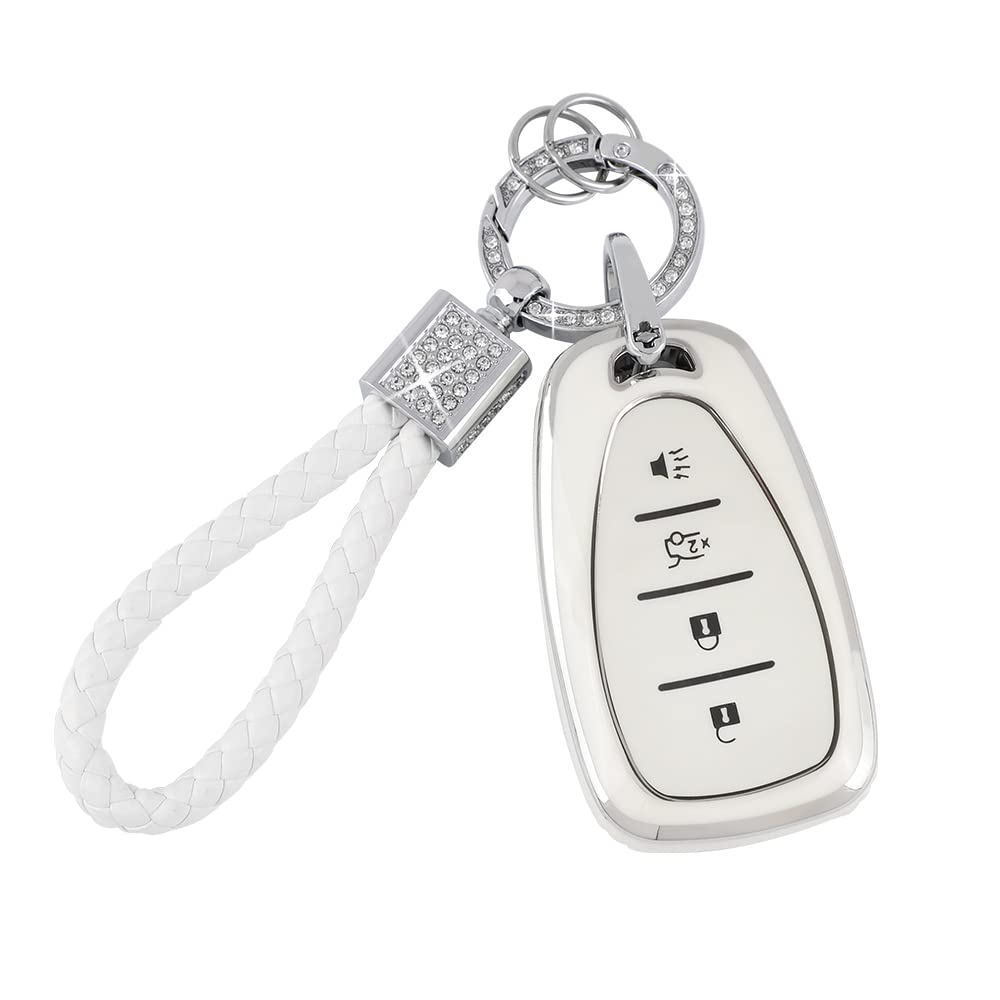PIFOOG White Key Fob Cover for Chevy Chevrolet Malibu Equinox Camaro Blazer Trav WBCARB0C1TYNSVW