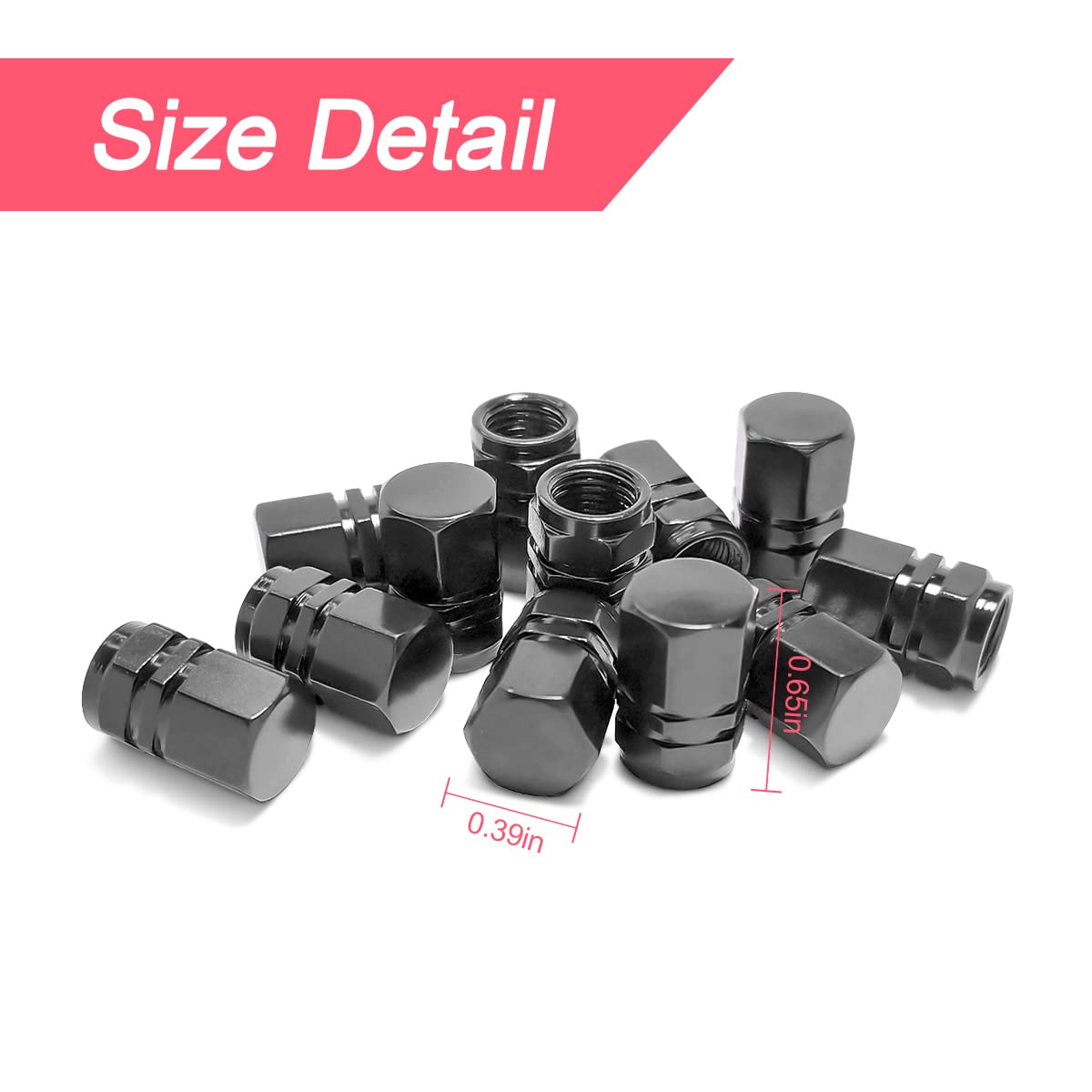 12 Pcs Car Tire Valve Stem Caps, Airtight Caps/Covers, Universal For Cars, Bicycles, Motorcycles, Suvs, Car Accessories For Men Women (Black)