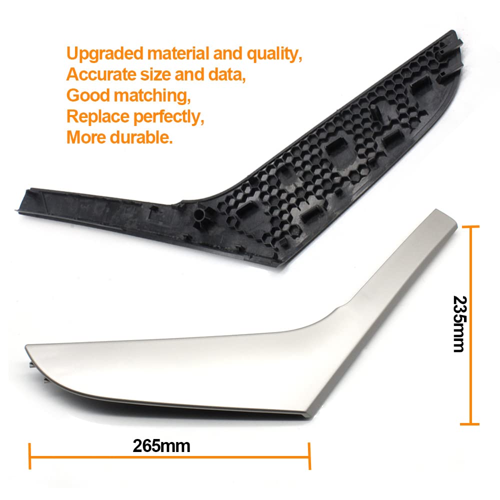 Fouedy Interior Car Front Rear Left Right Door Handle Cover Panel Trim Replacement For Vw Golf 6 Sedan Gti Mk6 2009-2014 (Black-Left)