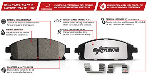 Power Stop Z26-1718 Rear Z26 Extreme Performance Carbon-Ceramic Brake Pads For Cadillac Ats-V | Chevy Camaro Ss | Corvette Sting Ray | Ford Mustang Shelby Gt350