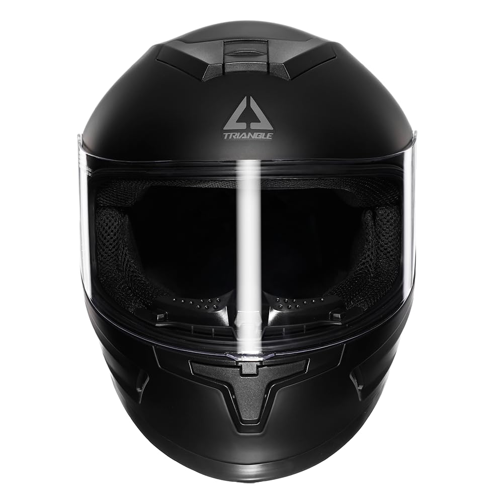 Triangle Youth Kids Full Face Helmet Motorcycle Offroad Street Bike Lightweight With 2 Visors Dot Approved (Matte Black, Medium)