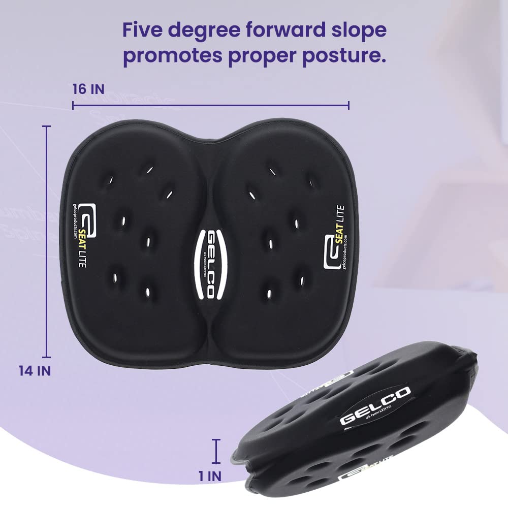 G Seat Lite Travel Gel Foam Cushion | Back Pain, Sciatica, Pressure Relief | Relieves Tailbone Discomfort, Promote Healthy Postu