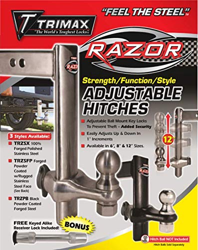 Trimax TRZ6PB Black 6&quot; Powder Coat Drop Hitch