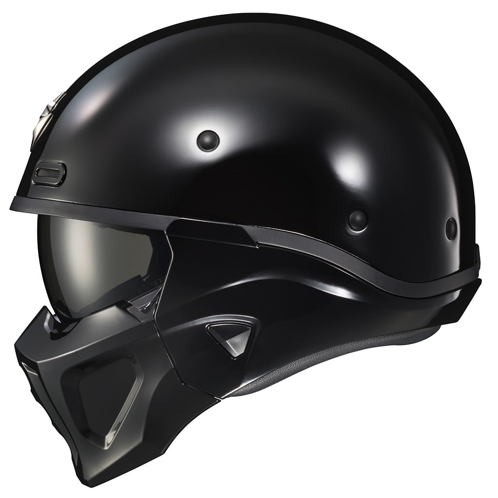 ScorpionEXO Covert X Open Face Half Shell 3/4 Motorcycle Helmet Comm Ready Speaker Pockets DOT Solid (Black - X-Large)