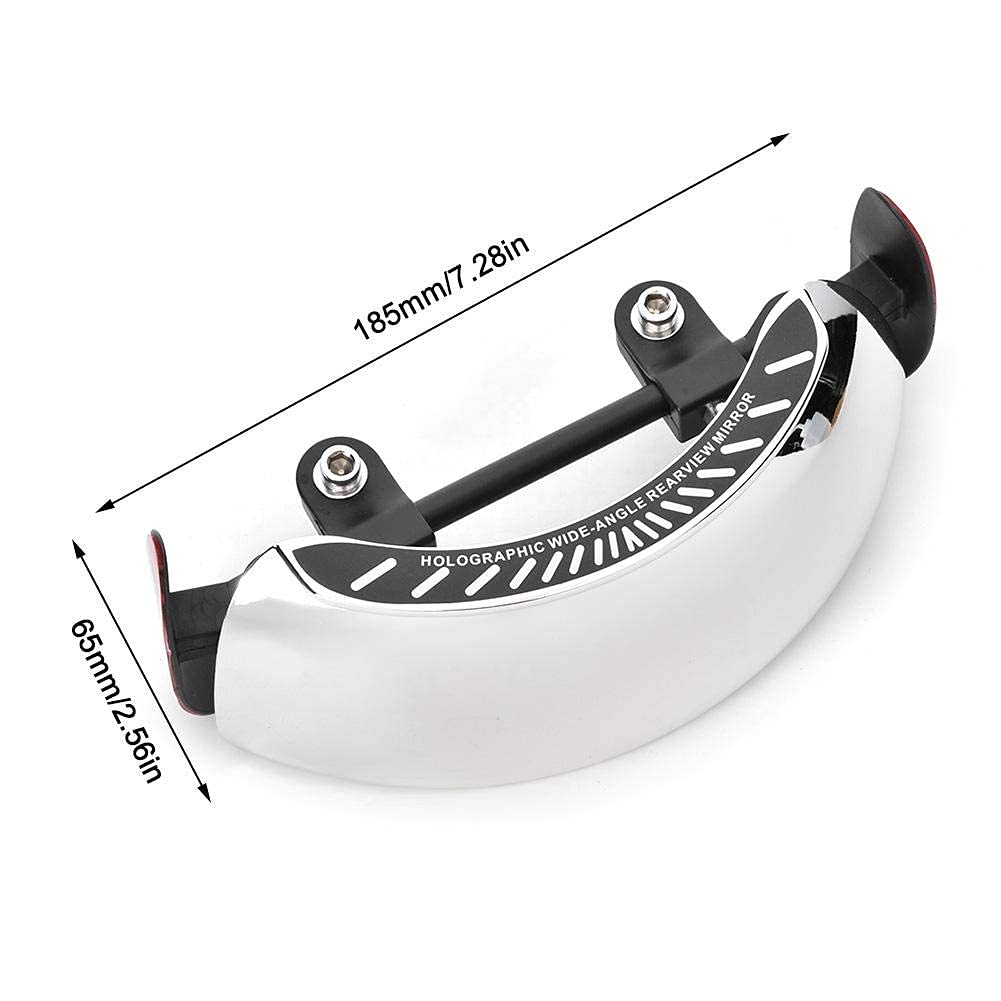 Qiilu Motorcycle Rearview Mirror, 180 Degree Wide Angle Safety Rear View Mirror Blind Spot Side Mirror For Motorcycle Cruiser Sport Bike Street Bike Scooter