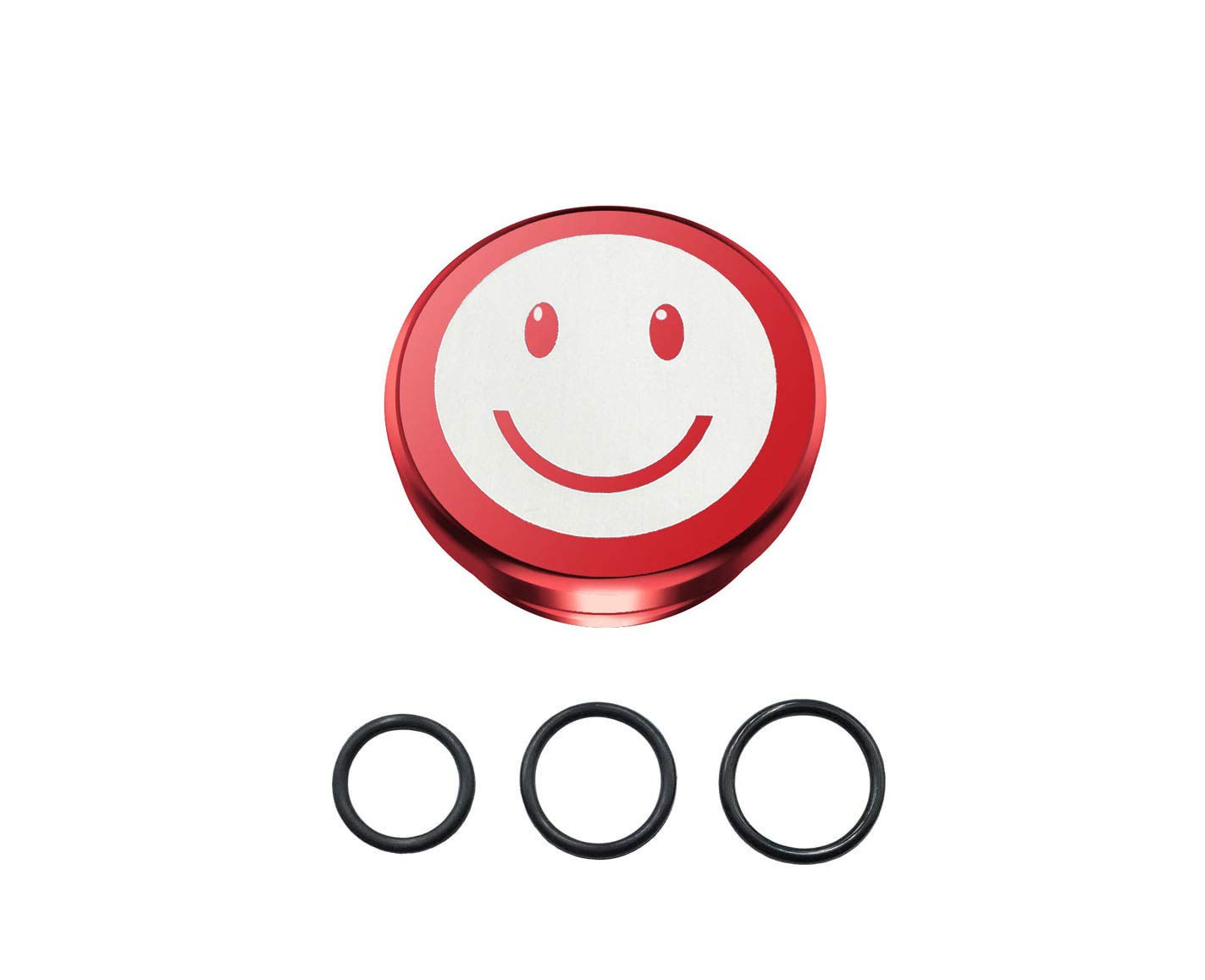 Aluminum Cigarette Lighter Socket Cover Cap. Universal Waterproof Dustproof Plug For Car Power Port Outlet(Red-Smile)