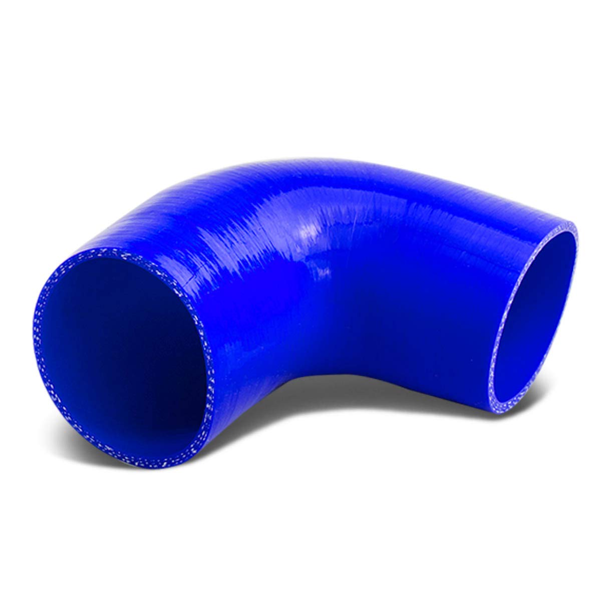 Auto Dynasty 3 Inches To 4 Inches 90 Degree Elbow Turbo/Intercooler/Intake Piping Coupler Reducer Silicone Hose (Blue)