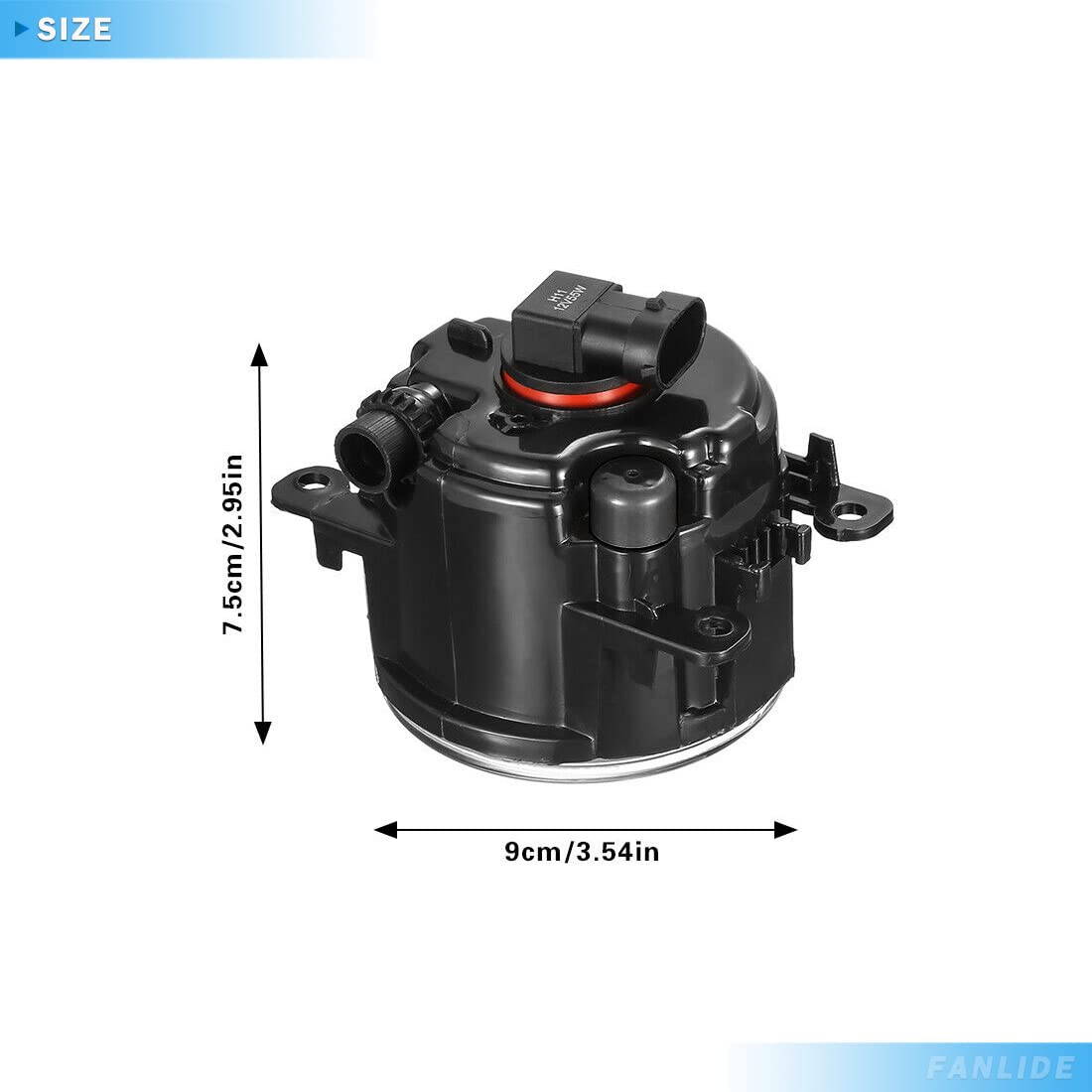 Fanlide Fog Light Lamp Assembly Front For Ford, Replacement 4F9Z-15200-Aa, 4F9Z15200Aacp, Fo2592217, 88358