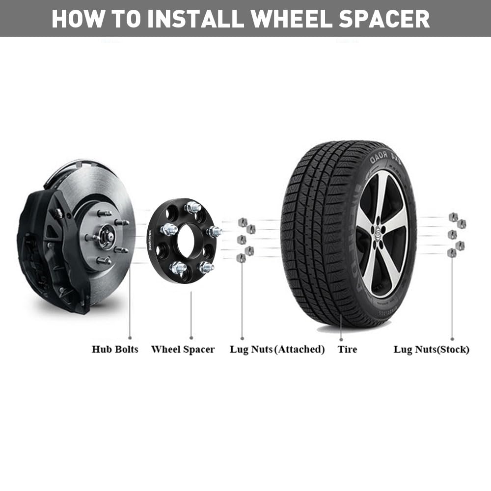 DCVAMOUS 4PC Hubcentric 5x115 Wheel Spacers 20MM 12x1.5 Studs 70.3 Hub Bore Compatible with Chevy Cadi-llac Bui-ck 5 Lug 2000-20