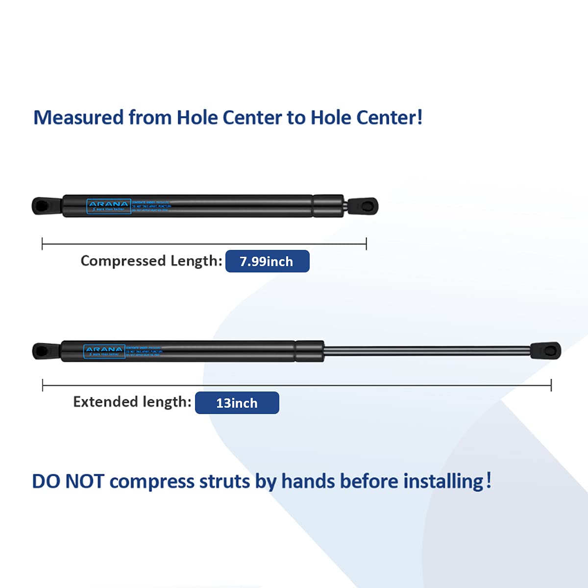 C16-04464A C16-04464 13 Inch 30Lb/133N Gas Struts, 752762 13 '' 30Lb Replacement For Camper Shell Window Pickup Leer Topper Cano