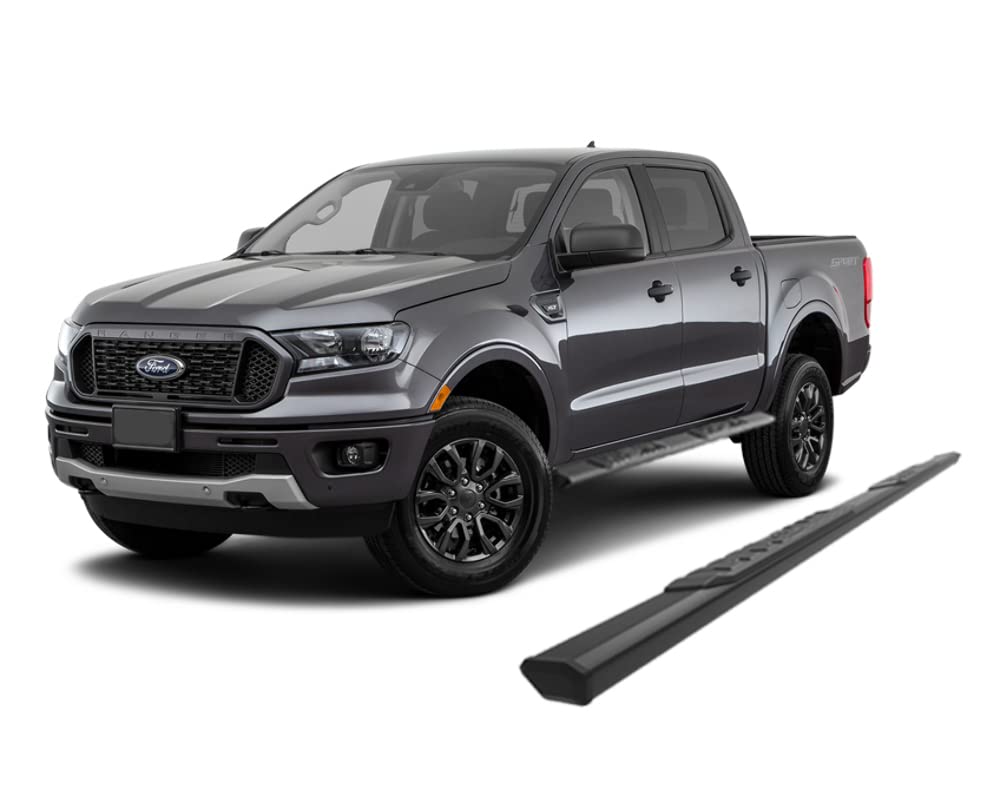 Black Horse Off Road Black Aluminum Epic Running Boards Compatible With 2019-2022 Ford Ranger Super Cab E1269