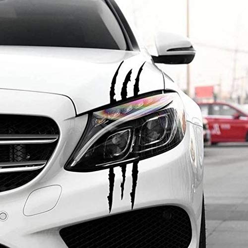 Car Stickers Reflective Monster Claw Scratch Marks Headlight Bumper Sticker Waterproof Decal (Black)