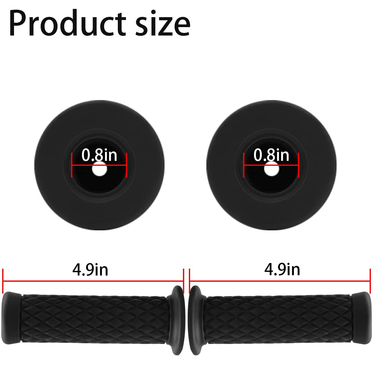 Motorcycle Hand Grips, Non Slip Rubber Bar for 7/8'' 22mm/24mm Handles, Vintage Motorbike Thruster Grip, Handlebar for Hand Comf