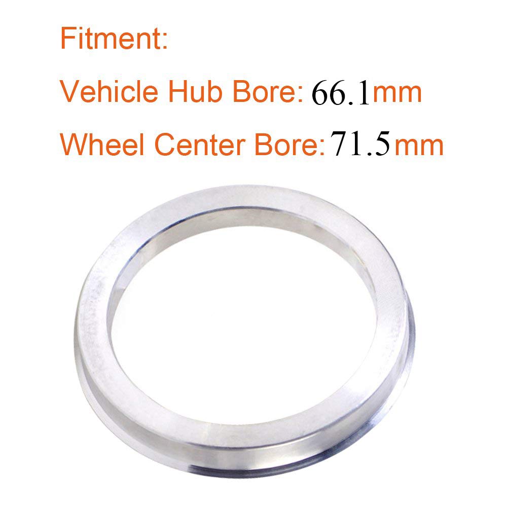 Zhteapr 4Pcs Wheel Hub Centric Rings 71.5 To 66.1 - Od=71.5Mm Id=66.1Mm - Aluminium Alloy Wheel Hubrings 66.1 To 71.5