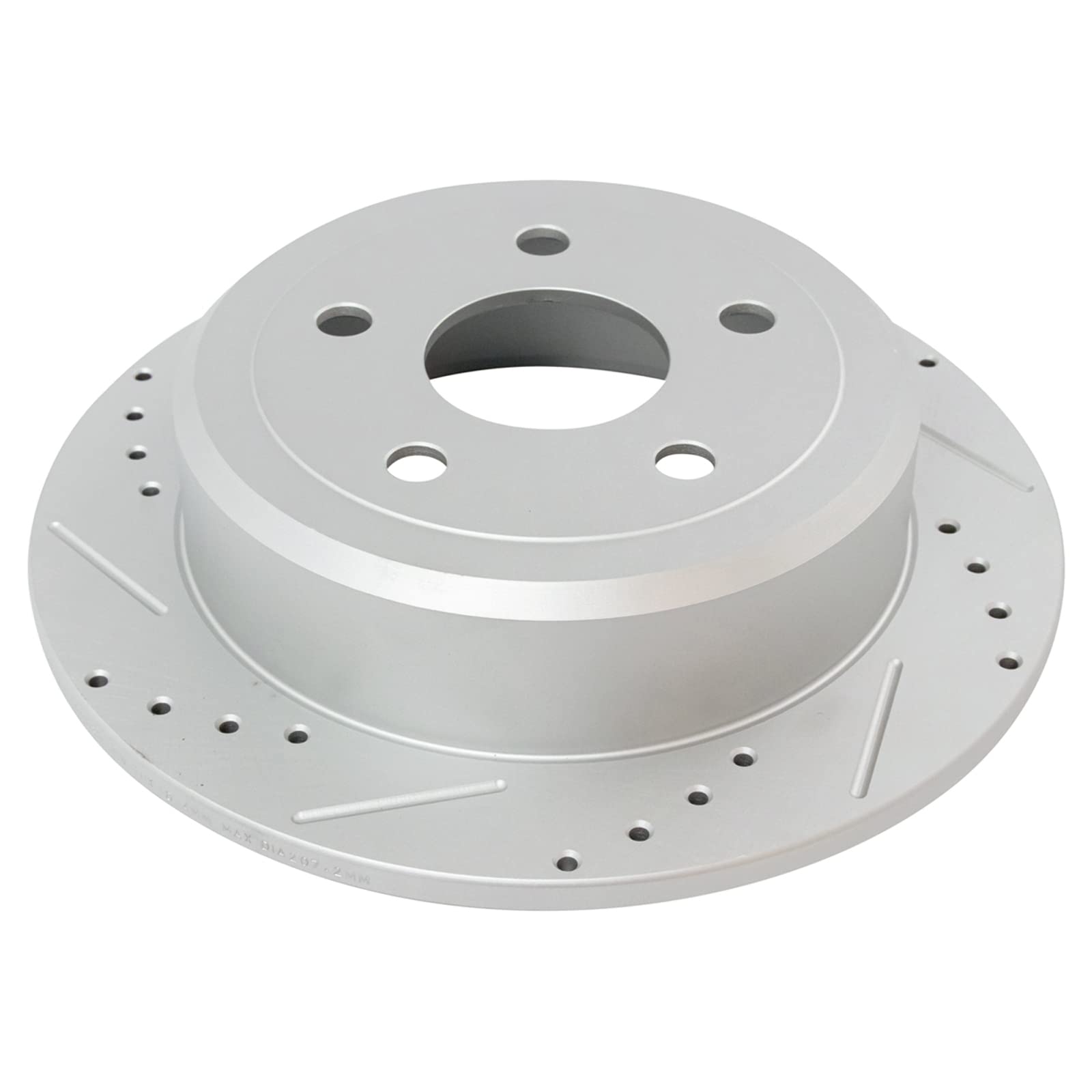 Trq Rear Performance Brake Rotors Set Solid Premium G-Coated Cross Drilled & Slotted Compatible With 2007-2017 Jeep Wrangler 201