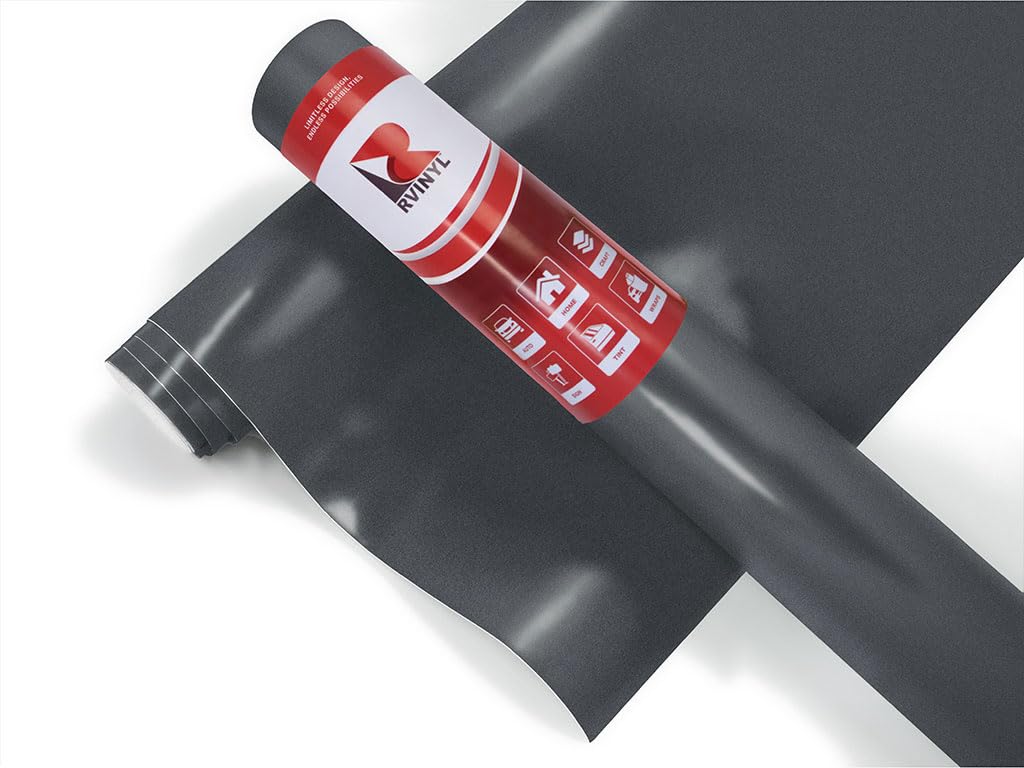 Rvinyl Vinyl Car Wrap Film - 5ft x 30ft Satin Thunder Cloud with Application Card