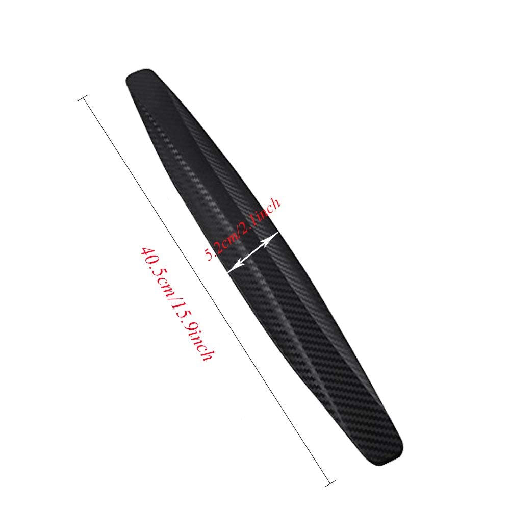 Youngine Universal Car Front Rear Corner Bumper Guard Protector Carbon Fiber Anti-Collision Strip Sticker Anti-Rub Edge Lip (Bla