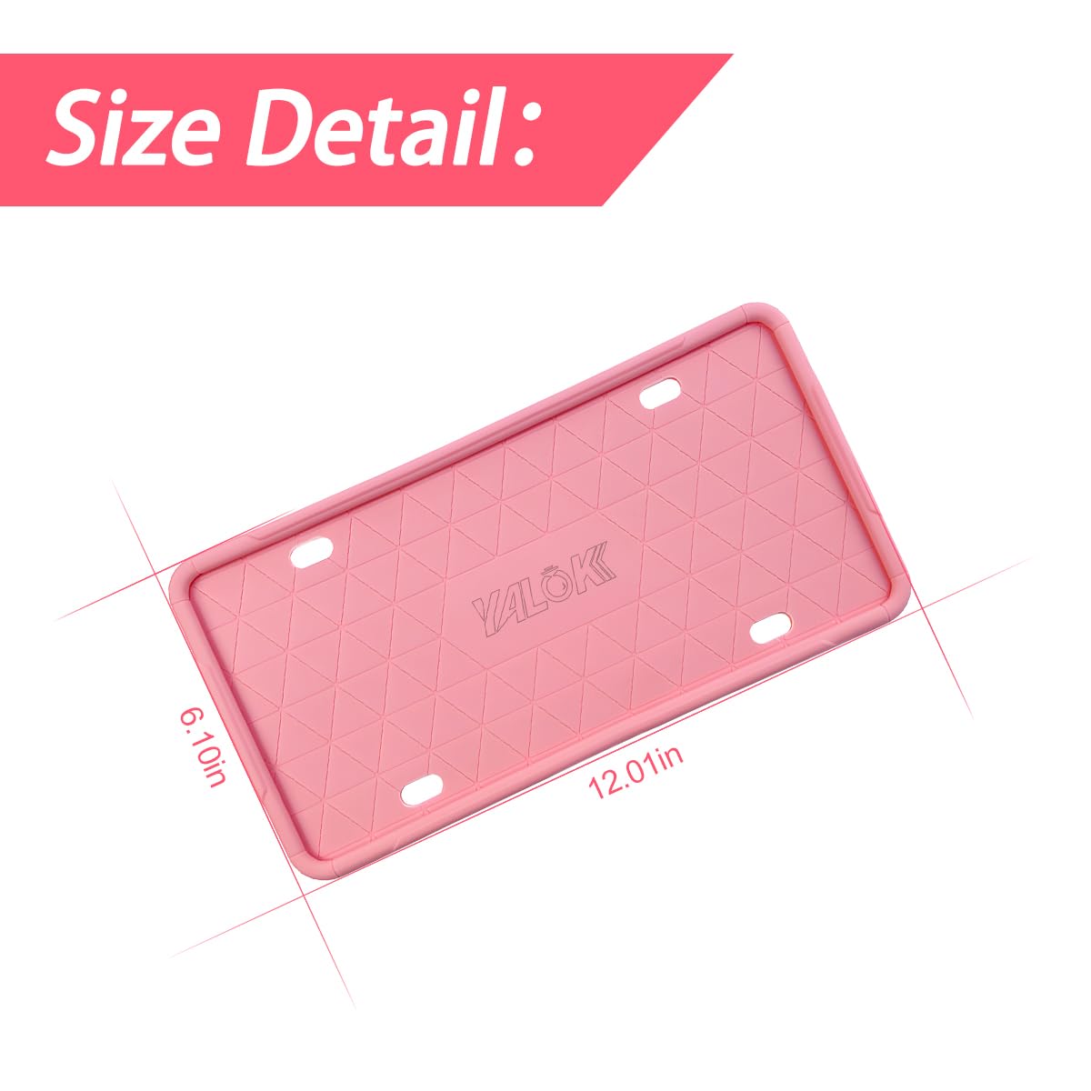 Yalok Silicone License Plate Frame With Drainage Holes, Universal Us Car License Plate Bracket Holder. Rust-Proof, Rattle-Proof,