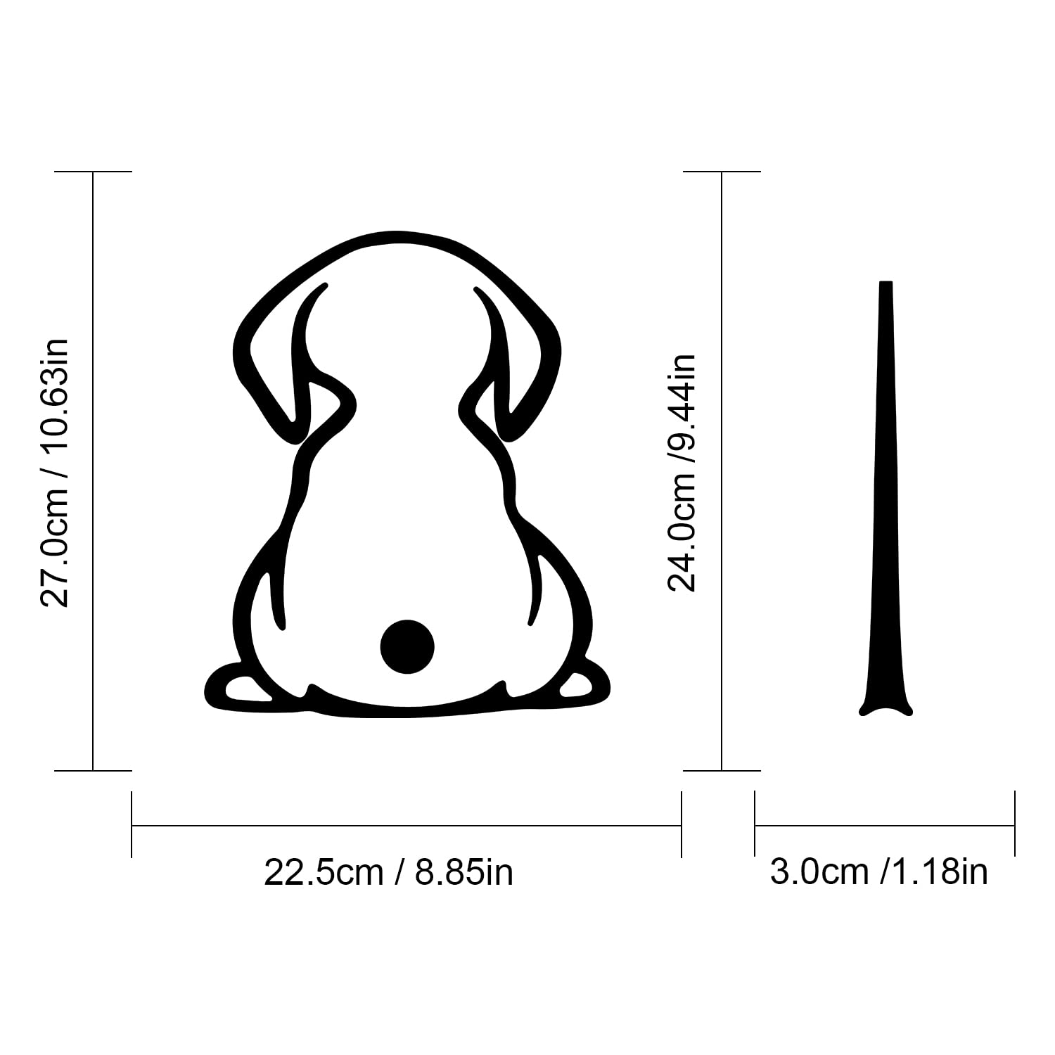 Dreothy Brand, Waterproof Dog Decal, Vinyl Sticker for Car Rear Window, Moving Tail, White, 8.85 x 10.63in