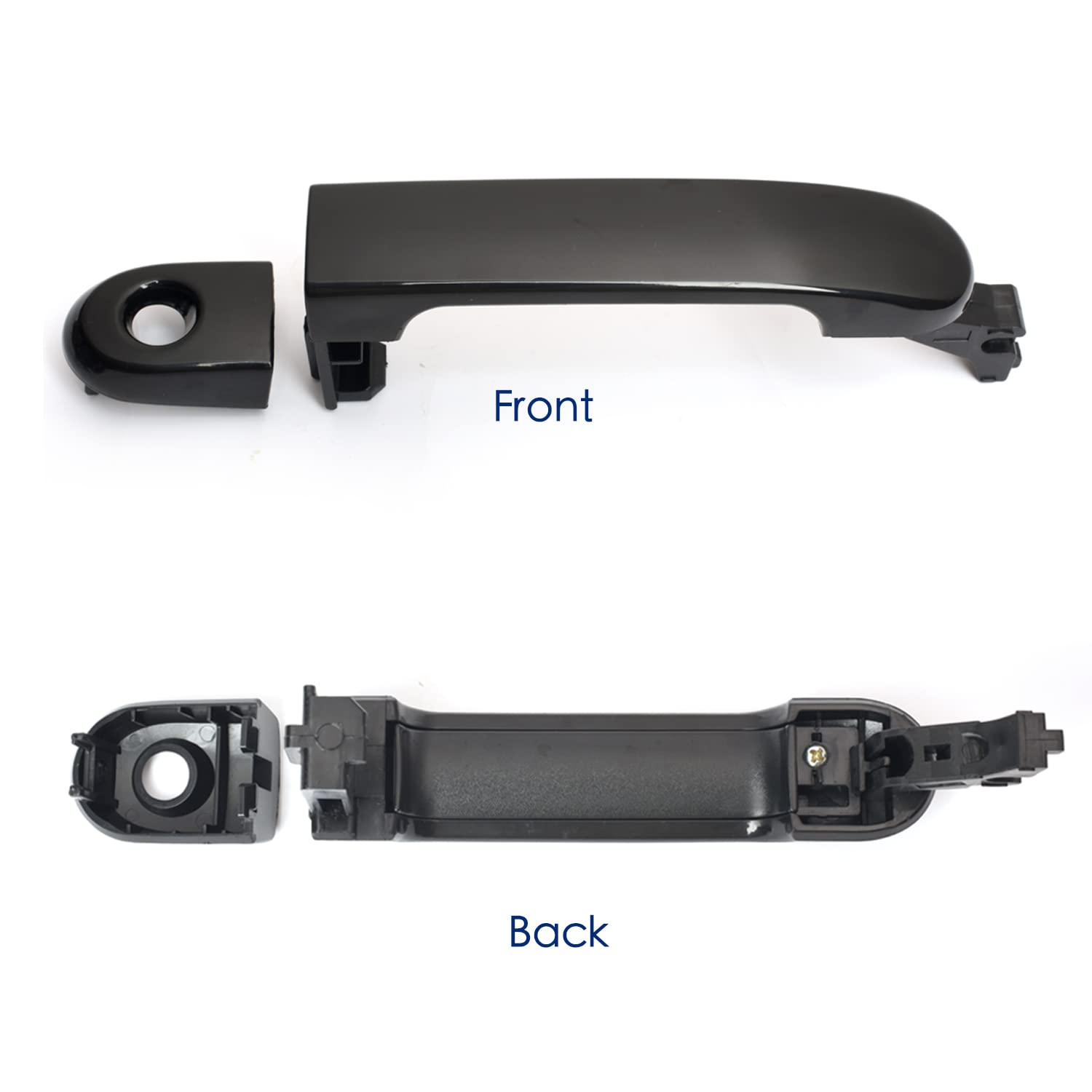 Lcyolada Exterior Door Handle For Nissan Versa 2007-2012, Front Left Driver Side With Keyhole Replaces Ni1310130 82363,Black