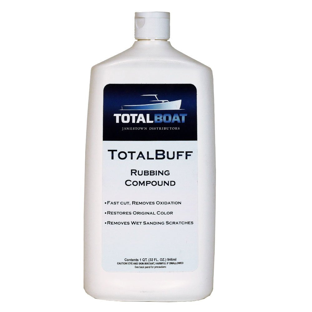 Totalboat Totalbuff Marine Rubbing Compound (Quart) | Removes Heavy Oxidation And Scratches | Aggressive Fast Cut Liquid Formula For Fiberglass Gelcoat & Paint Restoration On Boats And Cars