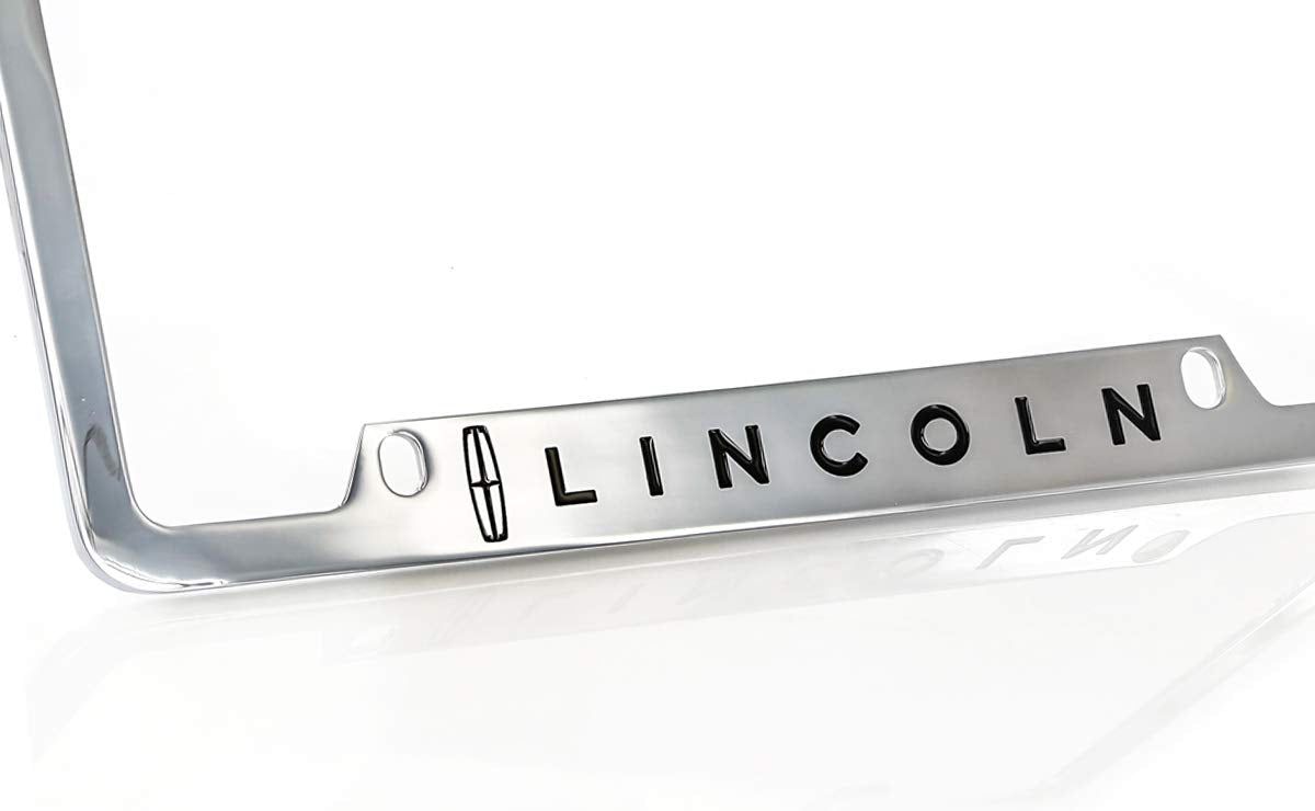 Lincoln Workmark Chrome Plated Metal Top Engraved License Plate Frame Holder