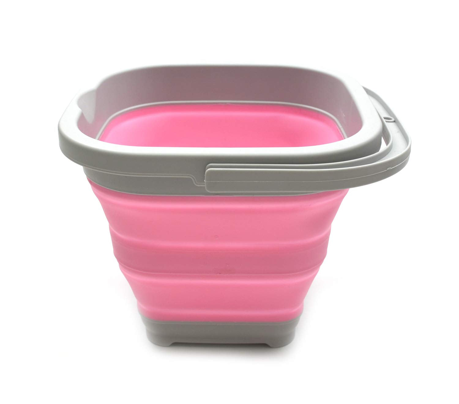 Sammart 5L / 1.3 Gallon Collapsible Rectangular Handy Basket/Bucket (5L Rectangular, Pink)