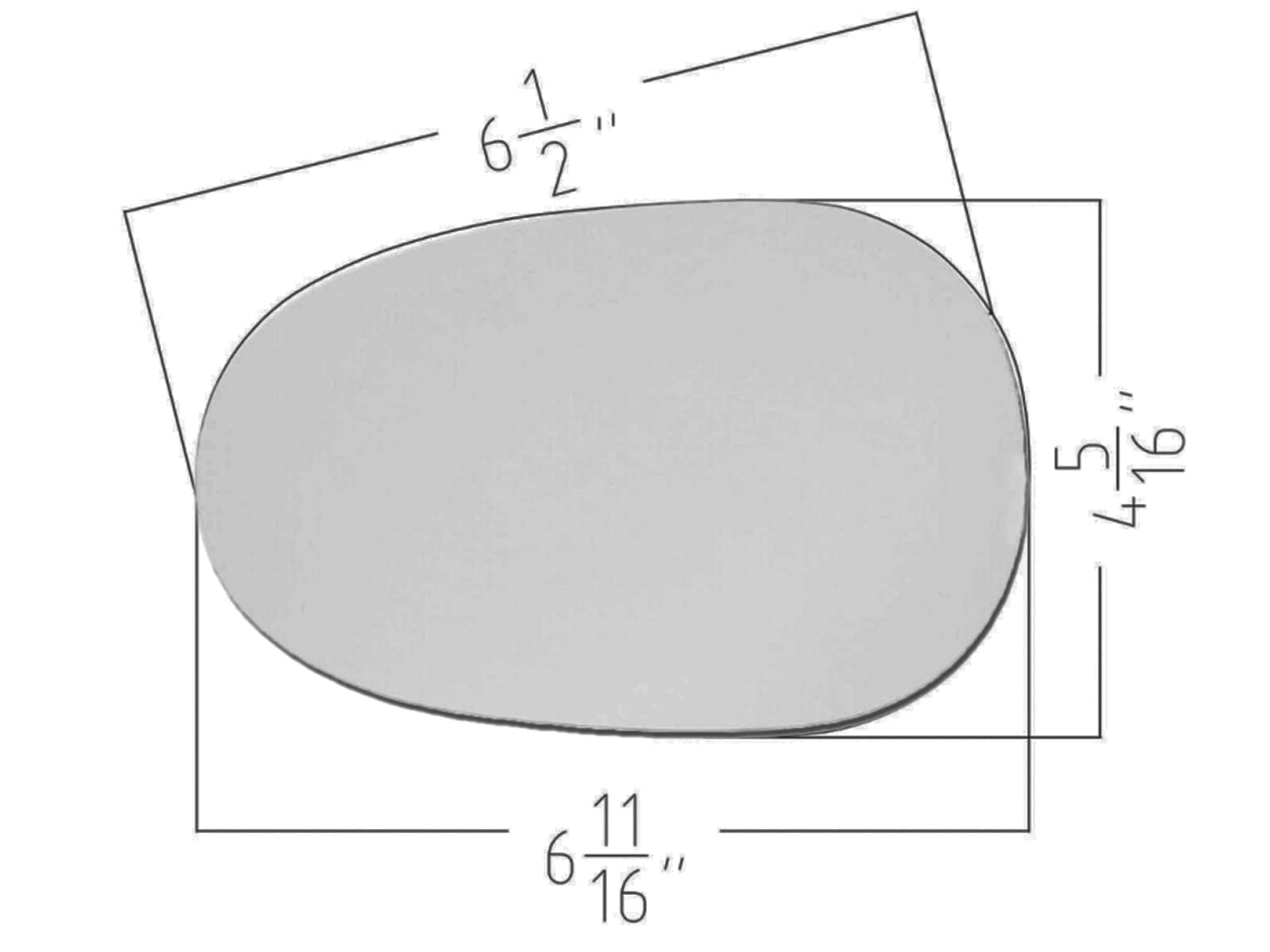 APA Replacement Mirror Glass Non-Heated with Adhesive Pads fits 1990-1997 MIATA 1996-1998 X-90 Driver Left Side