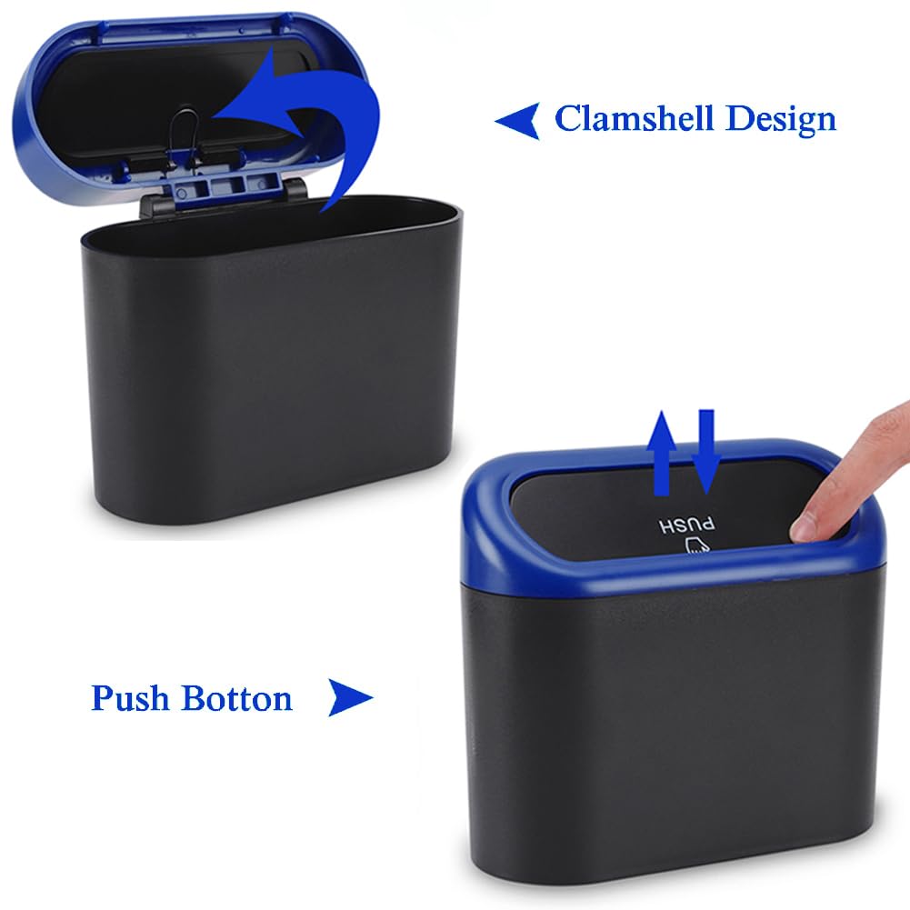 Accmor Car Trash Can With Lid, Vehicle Trash Bin Car Dustbin Garbage Organizer Holder With Trash Bag, Portable Hanging Mini Wast