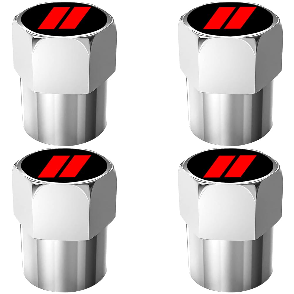 4Pcs Tire Valve Stem Caps Explosion Valve Cover Aluminum Alloy Compatible With Dodge Challenger Charger Durango Avenger Redwhite