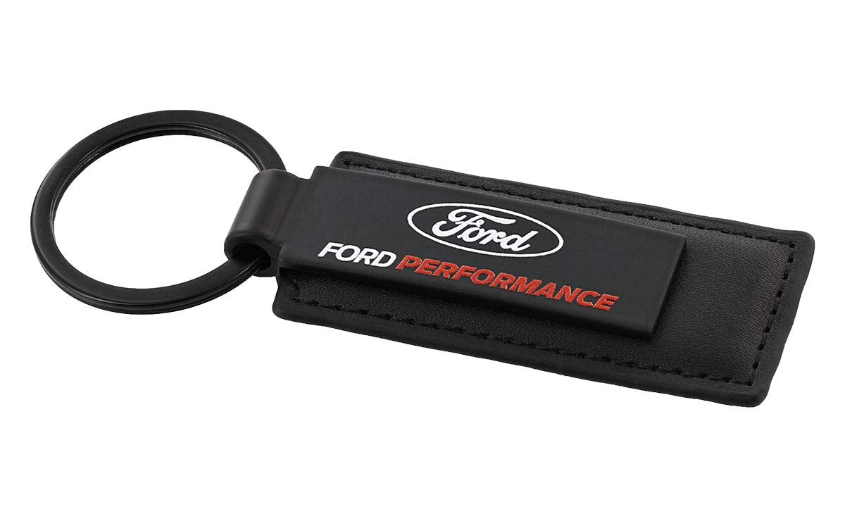 Ford Performace Wordmark with Logo UV printed black leather keychain