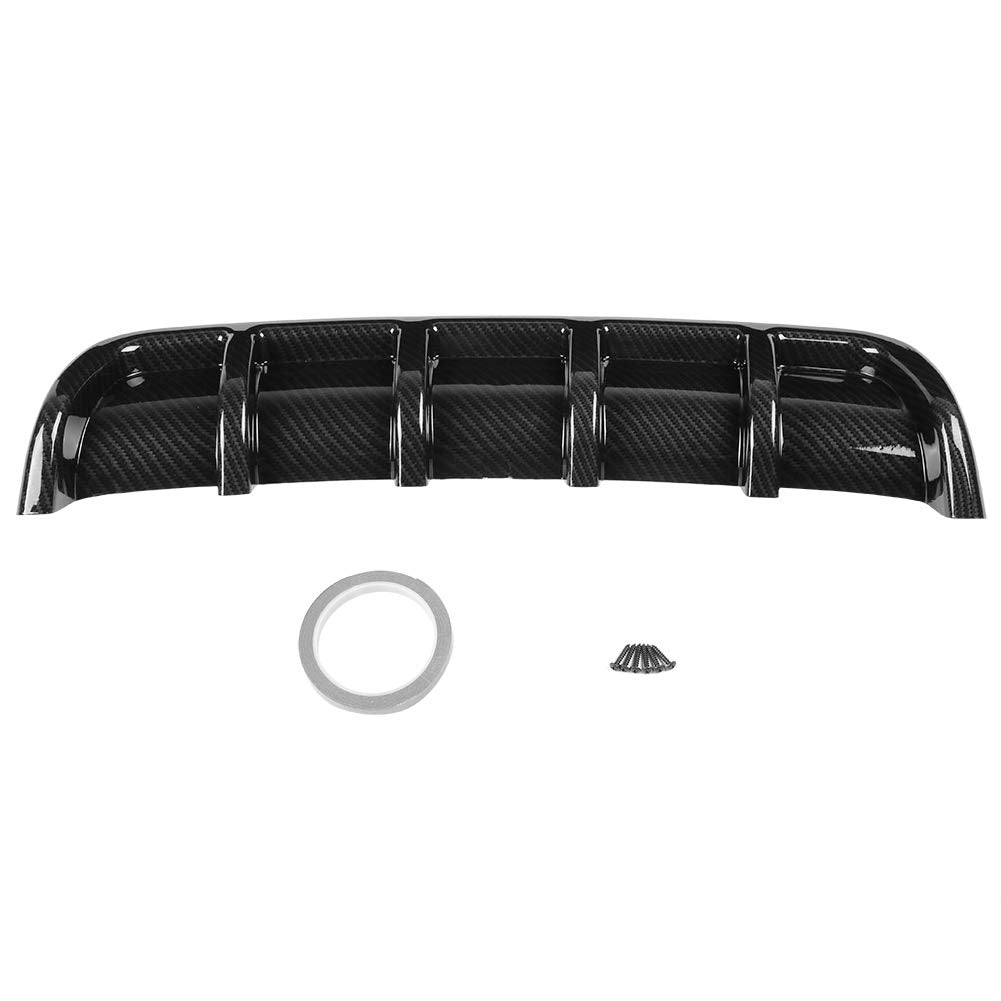 Aramox Shark Fin Diffuser, Universal Car Bumper Diffuser Fin Spoiler Diffuser Black (Carbon Fiber)