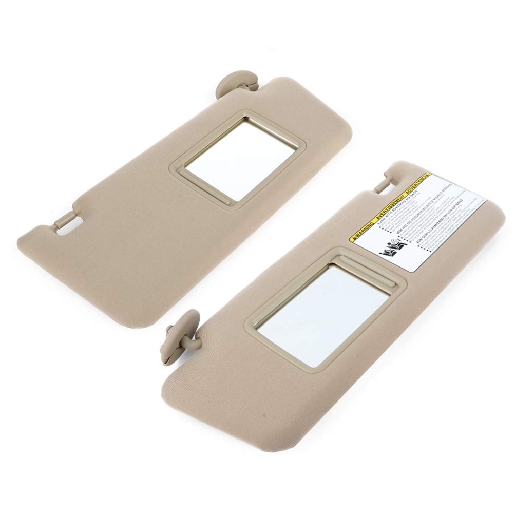 Scitoo Car Sun Visor Assbembly With Mirror Fit For 2005-2014 For Toyota For Tacoma Beige Without Sunroof(Left And Right Sides)