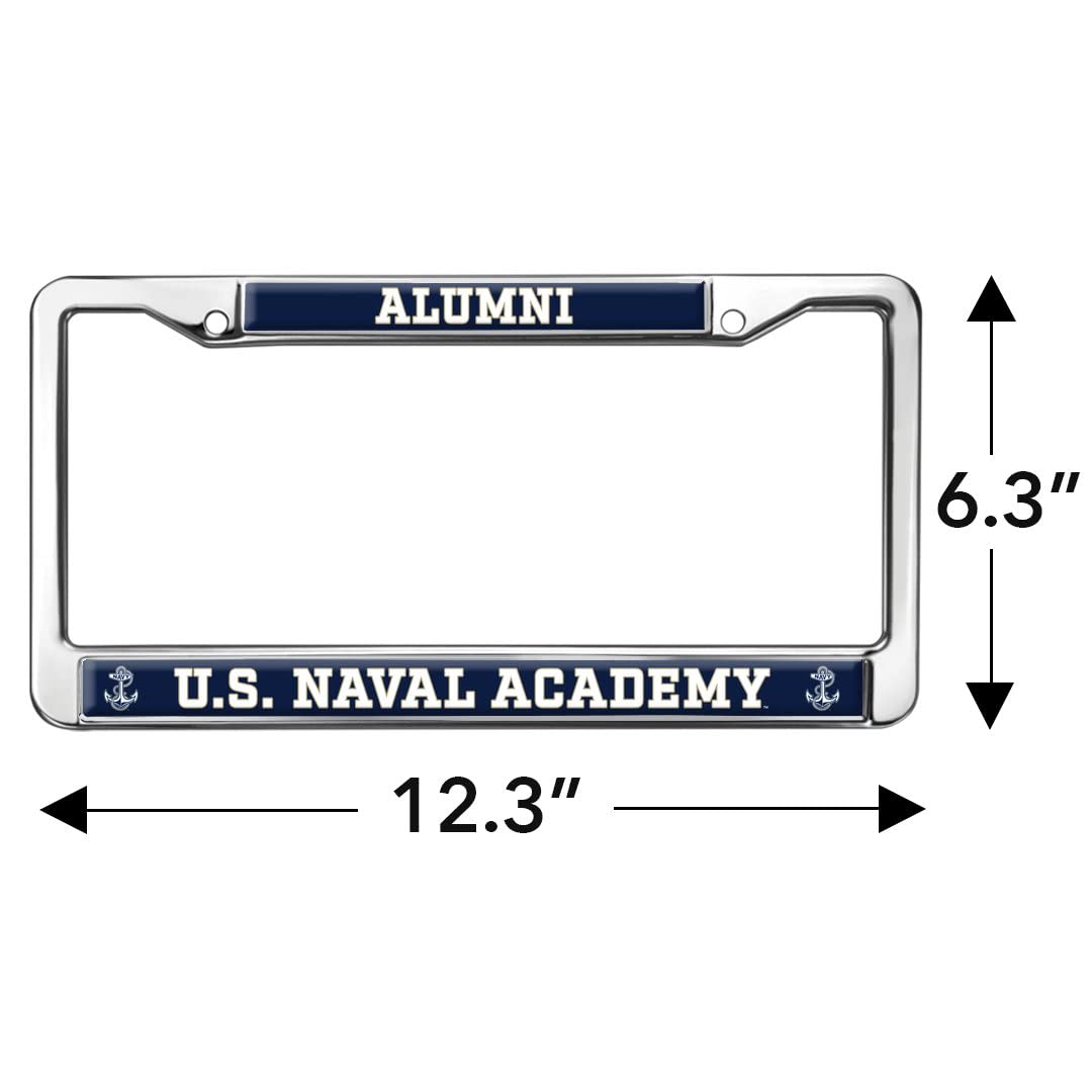 US Naval Academy Alumni Logo Full Size Standard License Plate Metal Frame