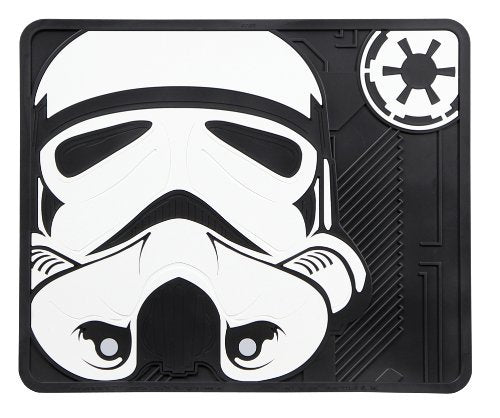 Storm Trooper With Galactic Empire Logo Star Wars Car Truck Suv Rear Seat Utility Rubber Floor Mats - Pair