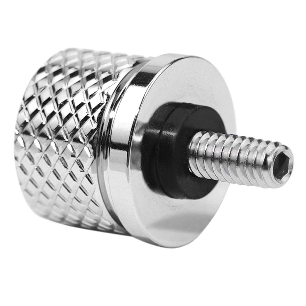 GUAIMI Stainless Knurled Fender Seat Bolt Screw 1/4"-20 Thread, Chrome, Compatible with Harley Models 1996-2023 - Skeleton Skull Design