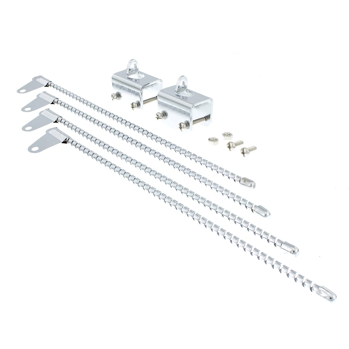 United Pacific Chrome Curb Feelers - Universal Fit, Prevent Curb Damage, Old School Style - Pack of 2